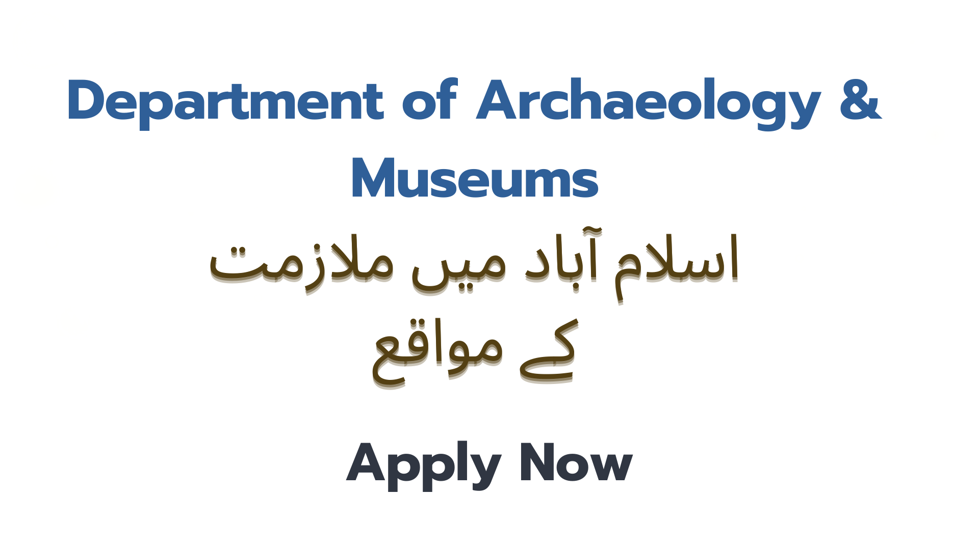 Department of Archaeology & Museums Job Opportunities in Islamabad for 2024